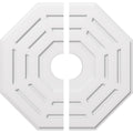 34 inchod x 7 inchid x 13 1/2 inchc x 1 inchp PVC Ceiling Medallion, Two Piece K728638