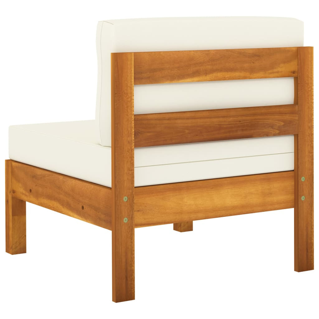 Solid Acacia Wood Sofa with White Cushions C45476