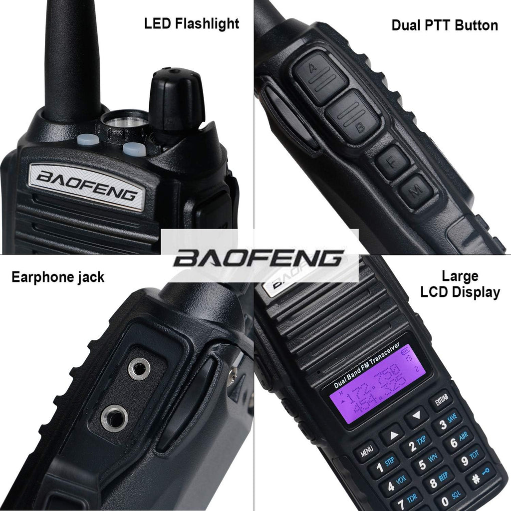 Black 2 Pack Walkie Talkies with Programming Cable and Handheld Speaker Mic T1431