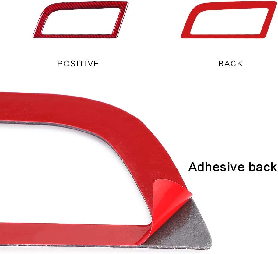 Carbon Fiber Side Air Conditioner Outlet Trim Cover for Ford Mustang 2015-2021 (2PCS Red) X419