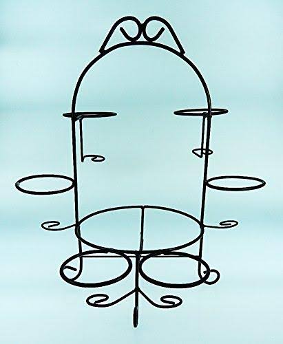 Blue Hand Blown Glasses and Pitcher Set with Display Rack E56240