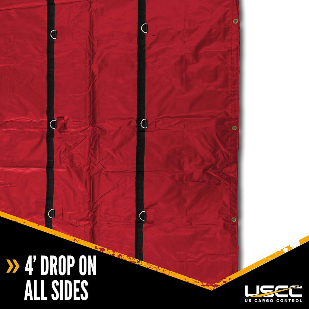 Red 18 Ounce PVC-Coated Polyester Flatbed Tarp O18094