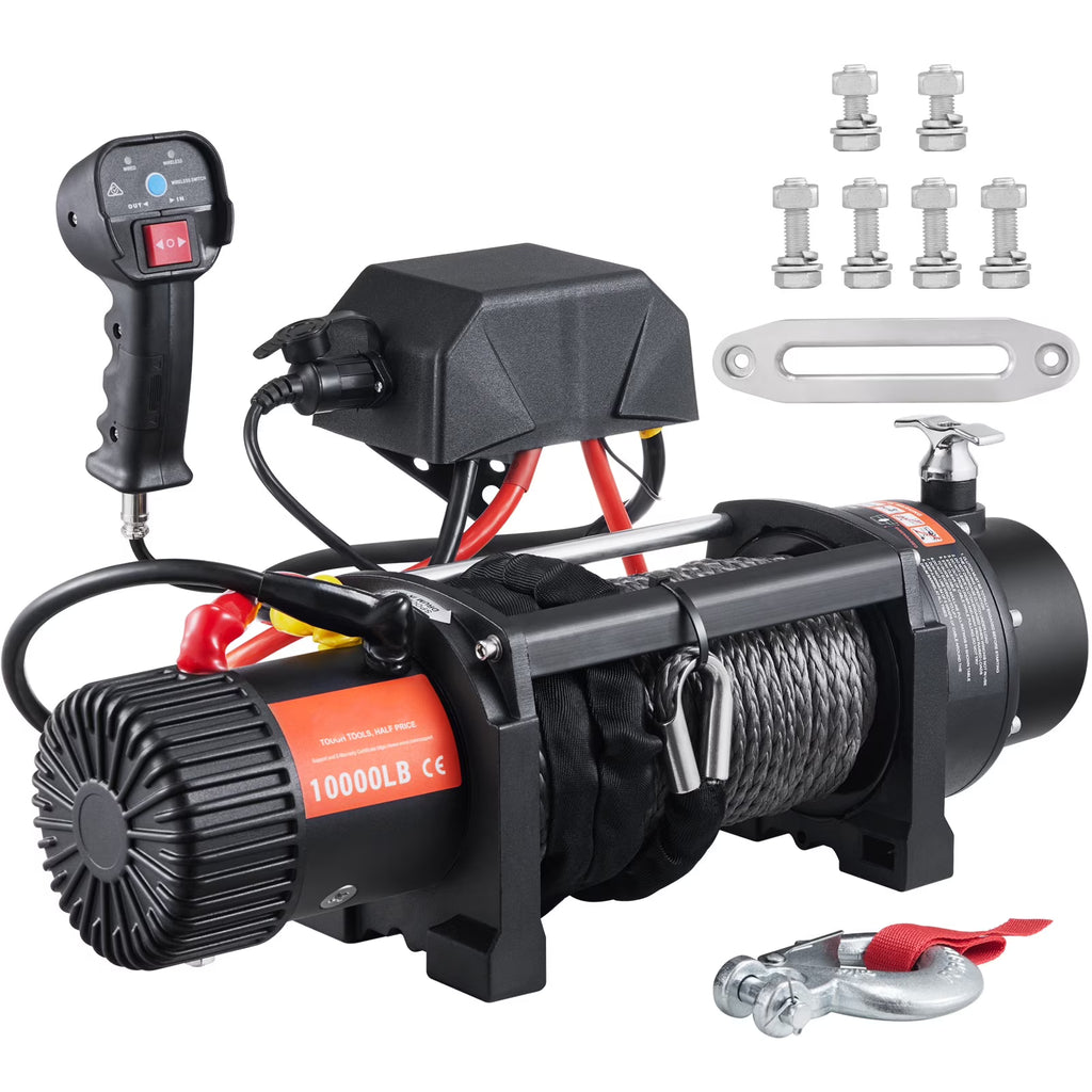 12V 10,000 lb Nylon Rope Winch with Wireless Remote Q1527