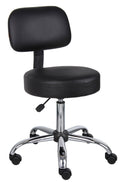 Black Medical Spa Stool with Back G23431
