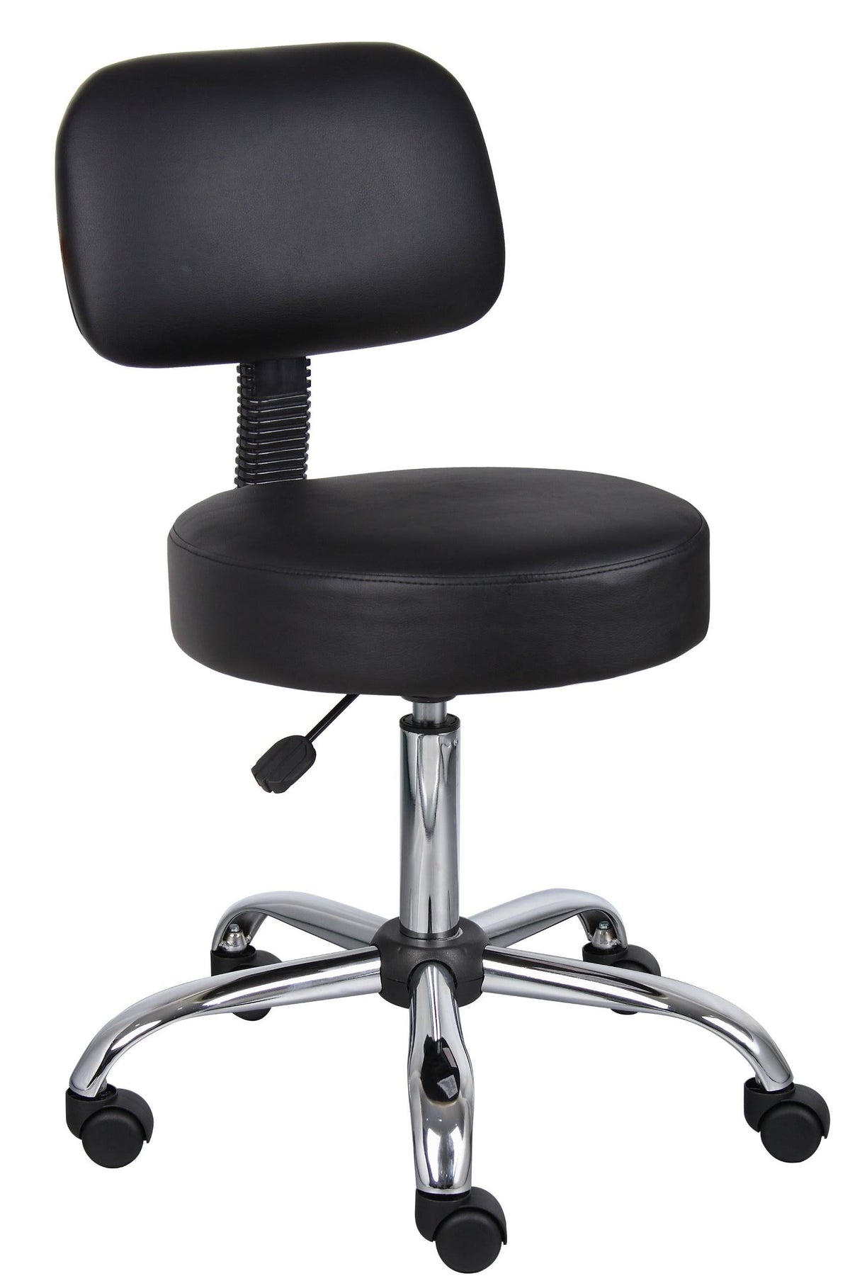 Black Medical Spa Stool with Back G23431